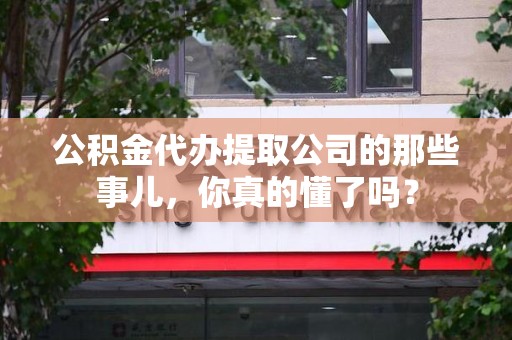池州公积金代办提取公司的那些事儿，你真的懂了吗？